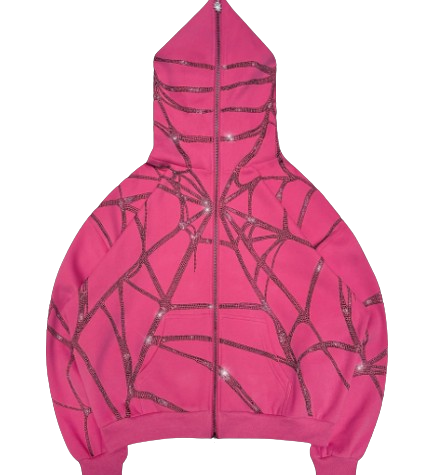 POISON RHINESTONE ZIP HOODIE PINK