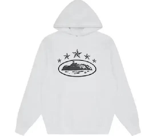 Corteiz 5 Starz Alcatraz Hoodie White