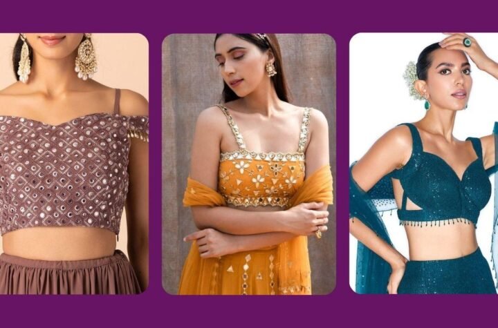 Sleeveless Blouse Designs, lehenga blouse design