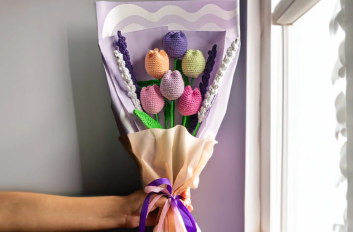 crochet flower bouquet